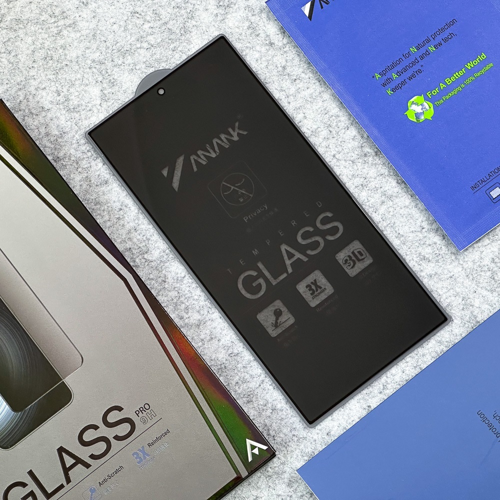 Dán kính cường lực full màn hình 3D cho Samsung Galaxy S25 Ultra / S25 Plus / Galaxy S24 Ultra / S24 Plus hiệu Anank Glass 3D - Viền siêu mỏng, Siêu mượt, lớp Phủ nano chống vân tay, thương hiệu nhật bản, vát cạnh 3D - Hàng nhập khẩu