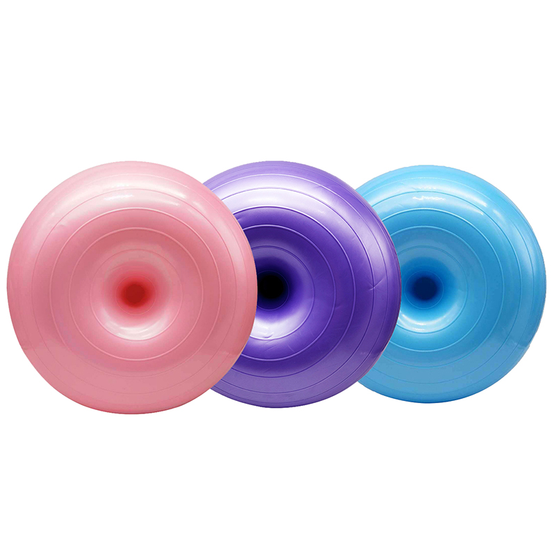 Bóng tập yoga hình bánh Donut 55cm (Loại Trơn) Sportslink - Tặng kèm bơm bóng