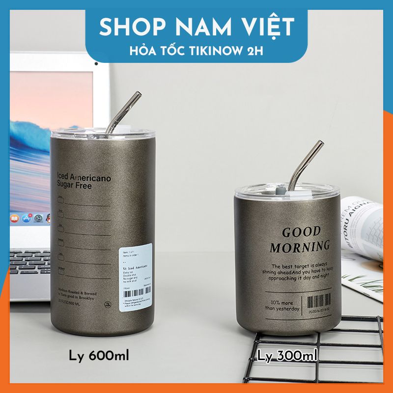 Ly Giữ Nhiệt Phong Cách Trẻ Trung, Chất Liệu Inox304, Giữ Nóng Lạnh, Kèm Ống Hút - Chính Hãng NAVIVU