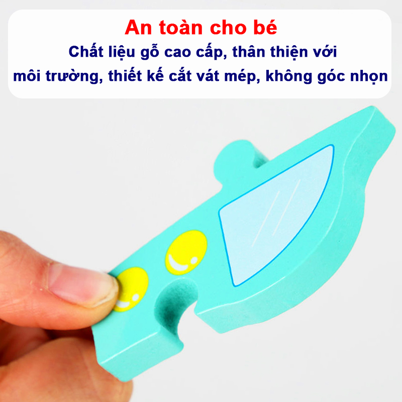 Tranh ghép gỗ 3D cao cấp mẫu mới chủ đề động vật và phương tiện giao thông đủ mà sắc cho bé 0-3 tuổi – DC034