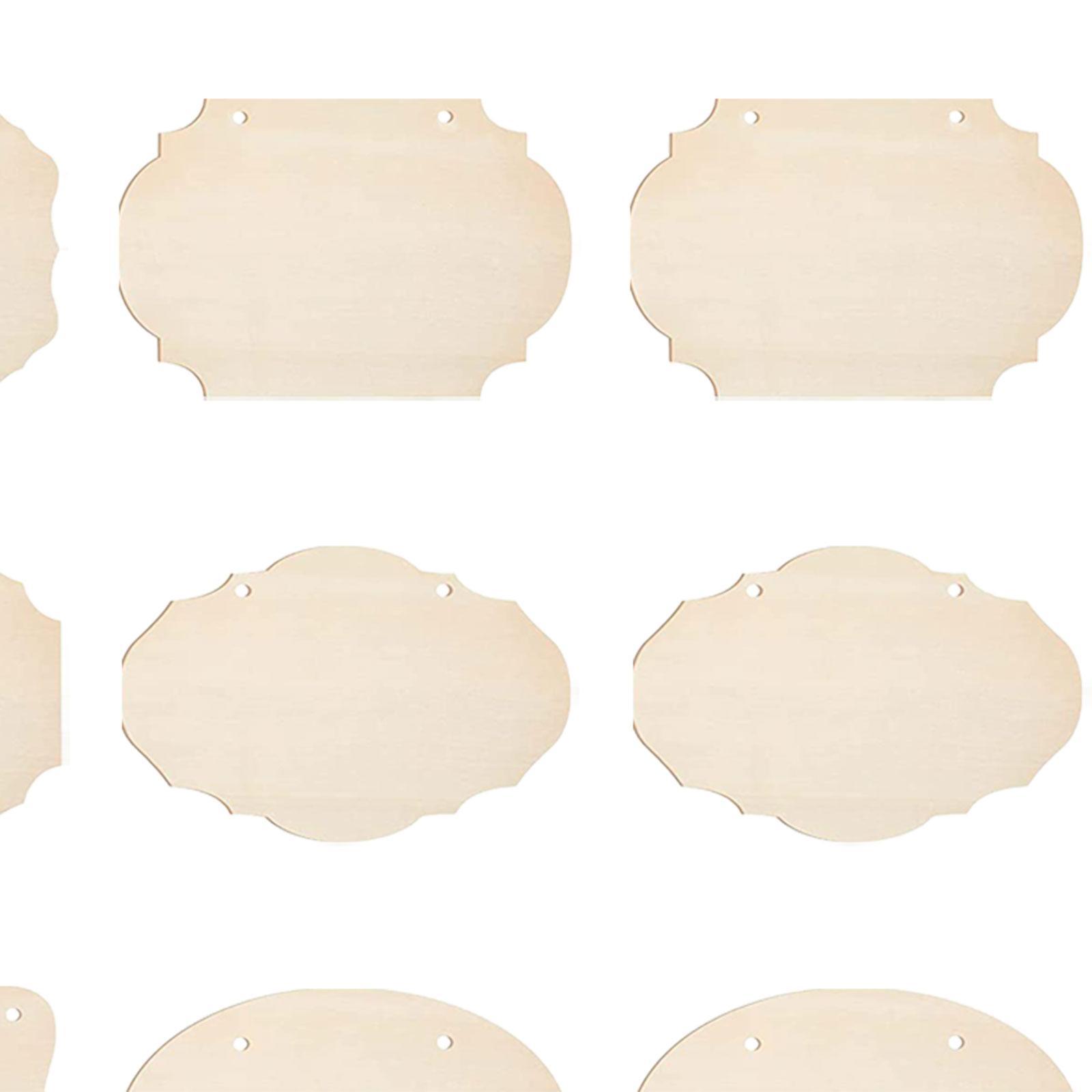 12 Pieces Unfinished Hanging DIY Blank Wooden Plaque for Bar Party