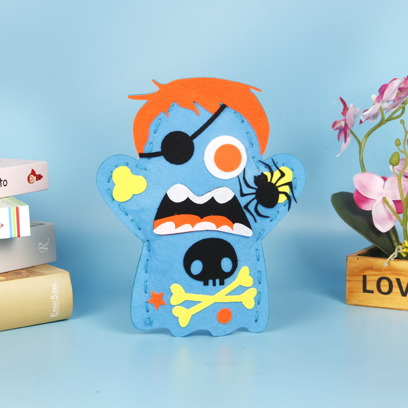 Con rối tay Halloween, đồ chơi thủ công giáo dục diy handmade chất liệu vải không dệt mẫu ngẫu nhiên