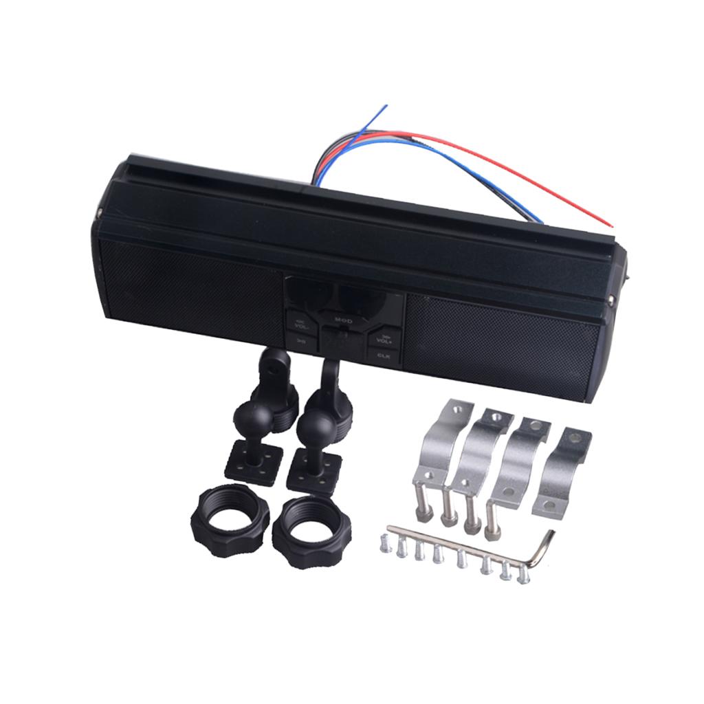 Waterproof Bluetooth Wireless Motorcycle Stereo Speakers Handlebar Mount MP3 Music Player Audio Amplifier System Scooter Bike ATV UTV