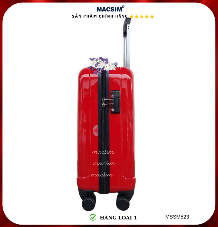 Vali cao cấp Macsim Smooire MSSM523 cỡ 20 inch màu gold, đen, đỏ - Hàng loại 1