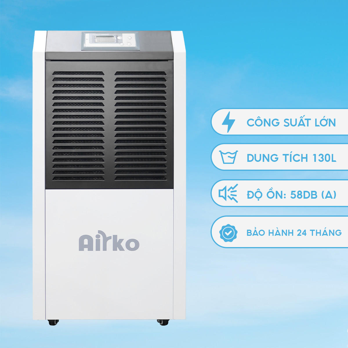 Máy hút ẩm công nghiệp Dorosin/Airko ERS-8130L công suất 130lít/ ngày, hàng chính hãng, bảo hành 24 tháng