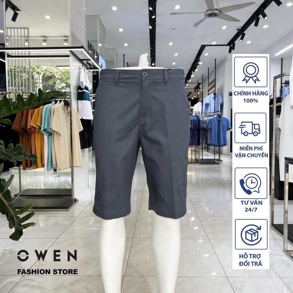 Quần short khaki nam OWEN màu xanh đá SK231290