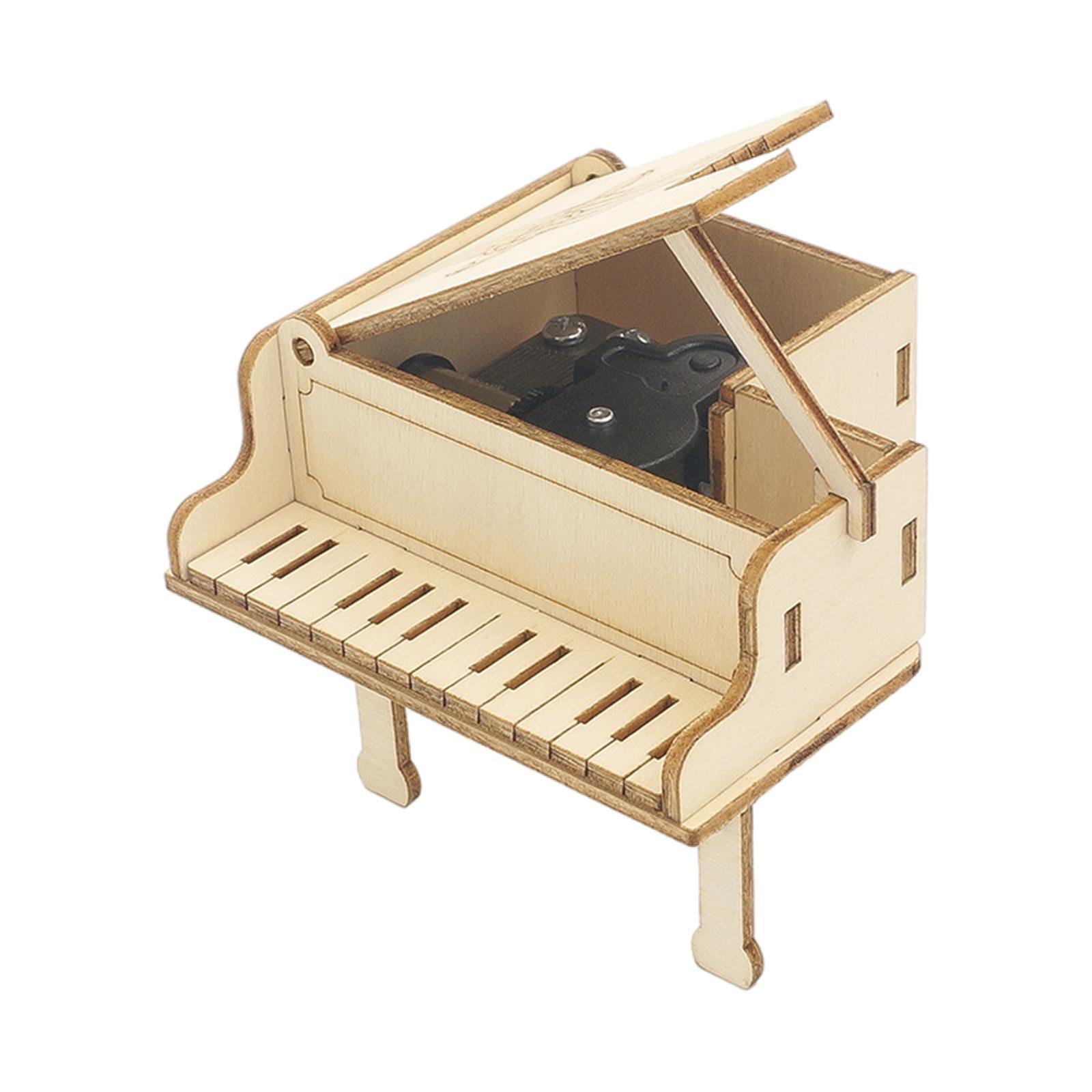 Wood DIY Piano Model Kit 3D Puzzle Mechanical Kid Educational Learning