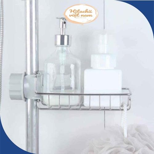 Kệ Inox Gắn Vòi Rửa Bát Để Giẻ Rửa Bát Tiện Lợi Không Rỉ, Giá Treo Vòi Inox Đựng Đồ , Giẻ Rửa Chén Bát