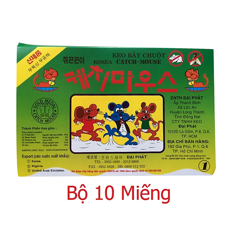 Keo dính chuột Hàn Quốc siêu dính bộ 5 miếng, Bẫy chuột hiệu quả