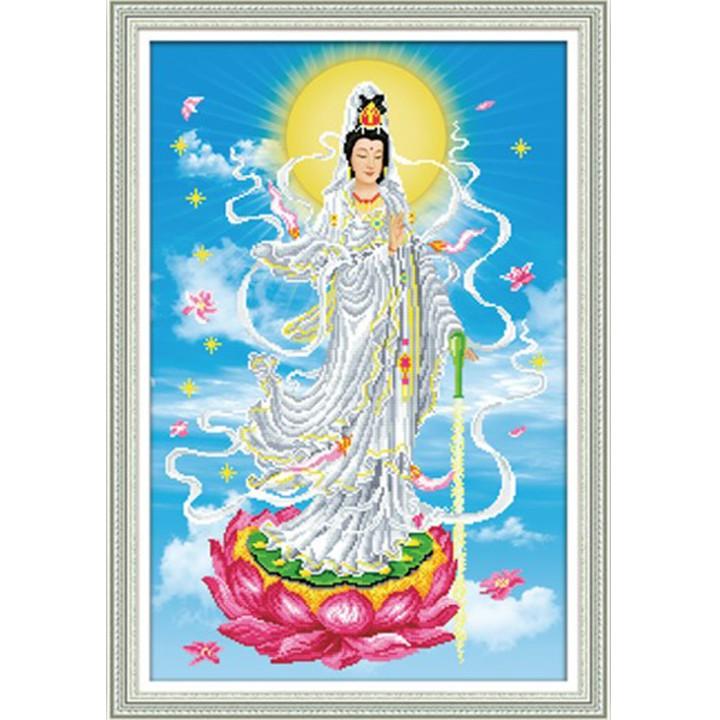 Tranh đá Quan Âm Bồ Tát đứng LG1426 - kích thước: 60 * 90cm.