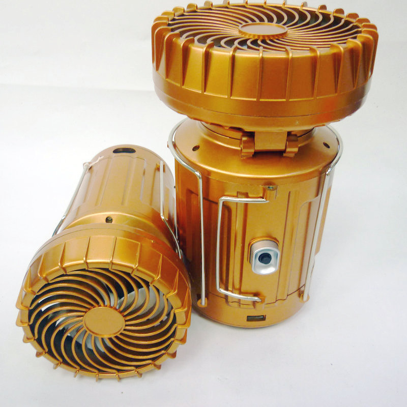 Đèn bão kiêm quạt năng lượng mặt trời (màu vàng)