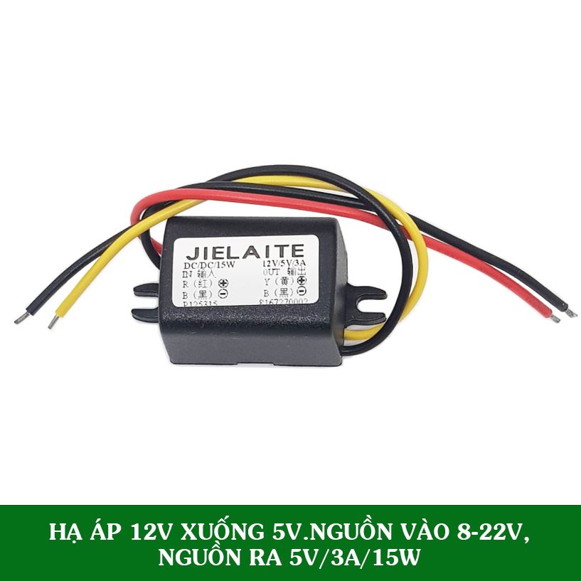 Cục Chuyển Nguồn 12V sang 5V,Nguồn Vào 8-22V,Nguồn Ra 5V/3A/15W