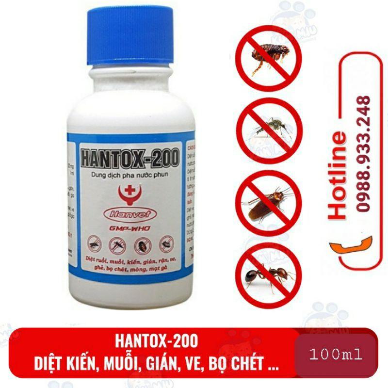 Thuốc phun muỗi, ruồi và côn trùng HANTOX 200 lọ 100ml- Bộ y tế khuyên dùng