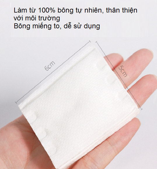 Bông tẩy trang 3 Cotton Pad nhật bản Túi 222 miếng 100% bông tự nhiên ( mẫu mới )