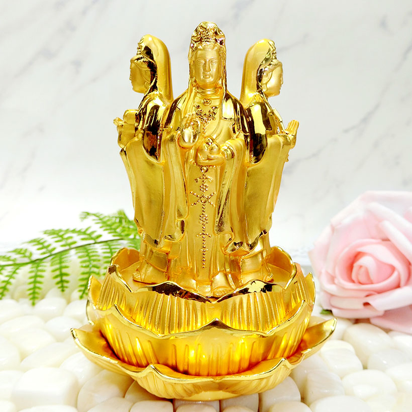 Tượng Phật Quan Âm Tứ Phương Mạ Vàng - Mang Đến Bình An - Phù Hộ Độ Trì
