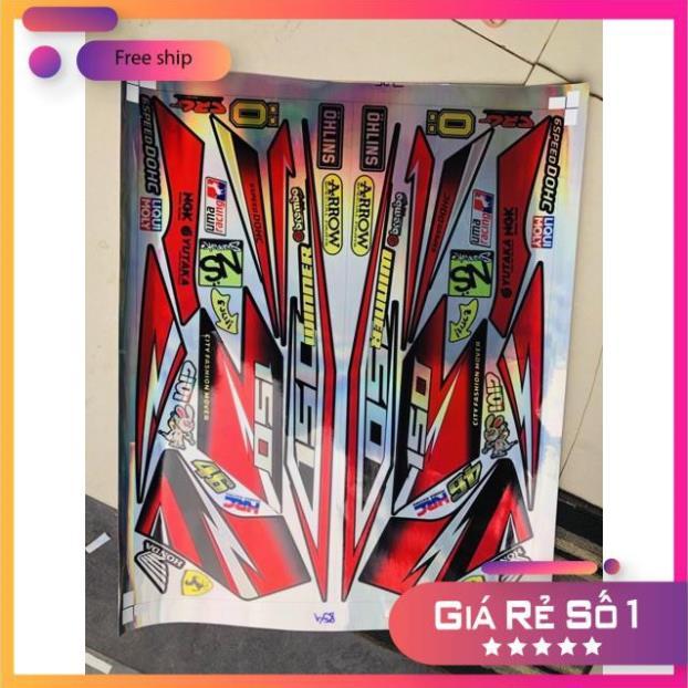 Tem rời winner đỏ đen gtr chất liệu Crom titan ánh 7 màu bảo hành màu sắc vĩnh viễn