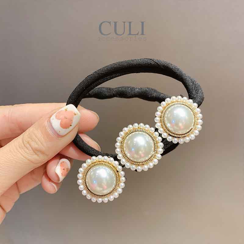 Kẹp búi tóc, kẹp quấn tóc dẻo củ tỏi đa năng, kẹp tóc đính hoa - ngọc hot trend style Hàn Quốc cho nữ - Culi.accessories