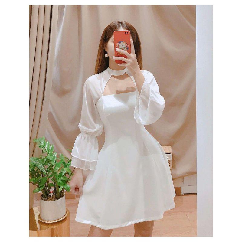 Đầm dự tiệc tay phối lưới Lagi Dress