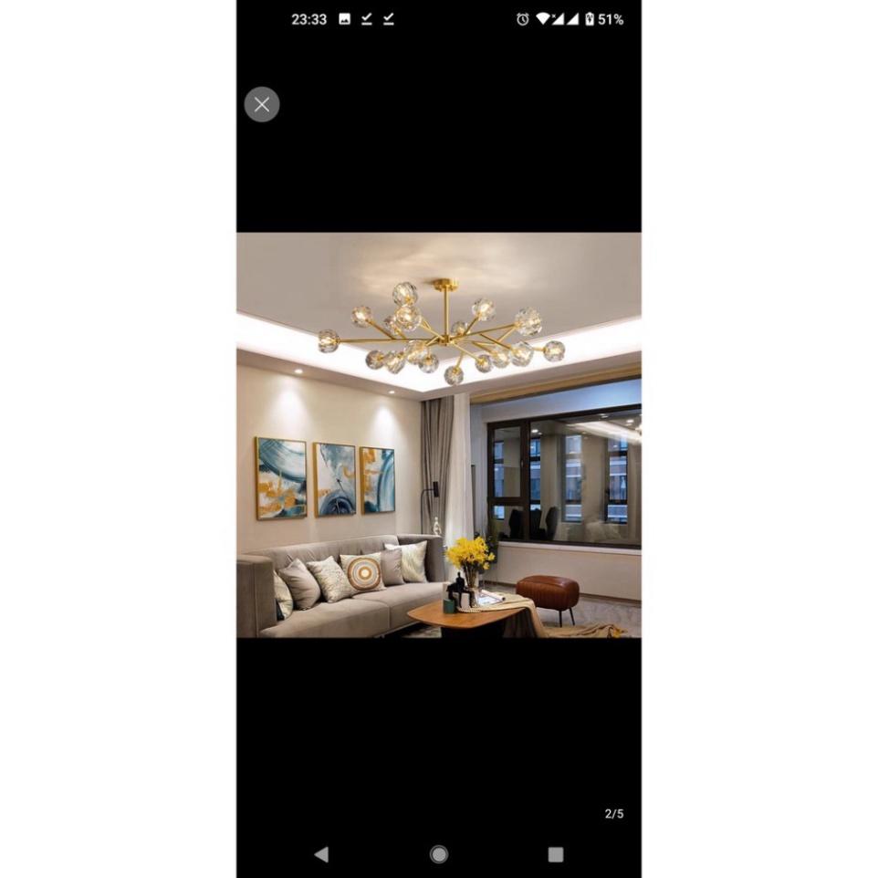Tặng kèm 18 bóng led - Đèn thả, đèn trang trí 18 bóng tròn, đèn trần, đèn decor D990/18 DT HQ