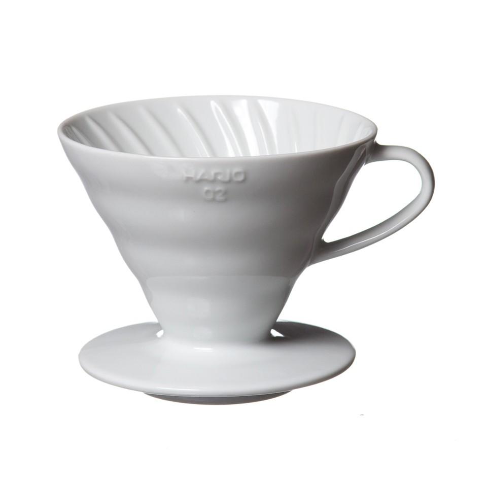 Phễu lọc cà phê Hario V60 sứ trắng | 1-2 cups (size 01)1-2 cups (size 01) và 3-4 cups (size 02)