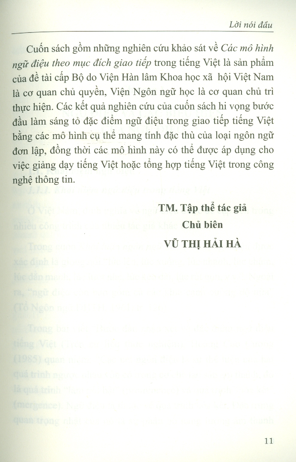 Các Mô Hình Ngữ Điệu Tiếng Việt Theo Mục Đích Giao Tiếp (Sách chuyên khảo)