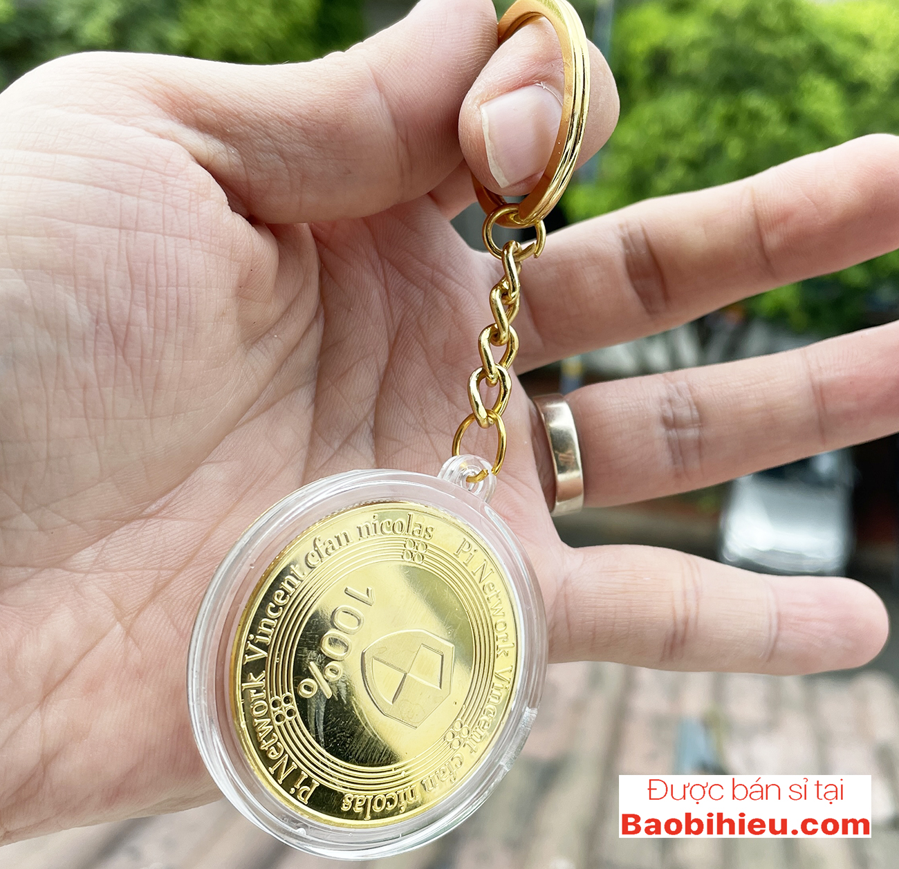 Móc khóa đồng Pi bằng kim loại xi mạ cao cấp B504