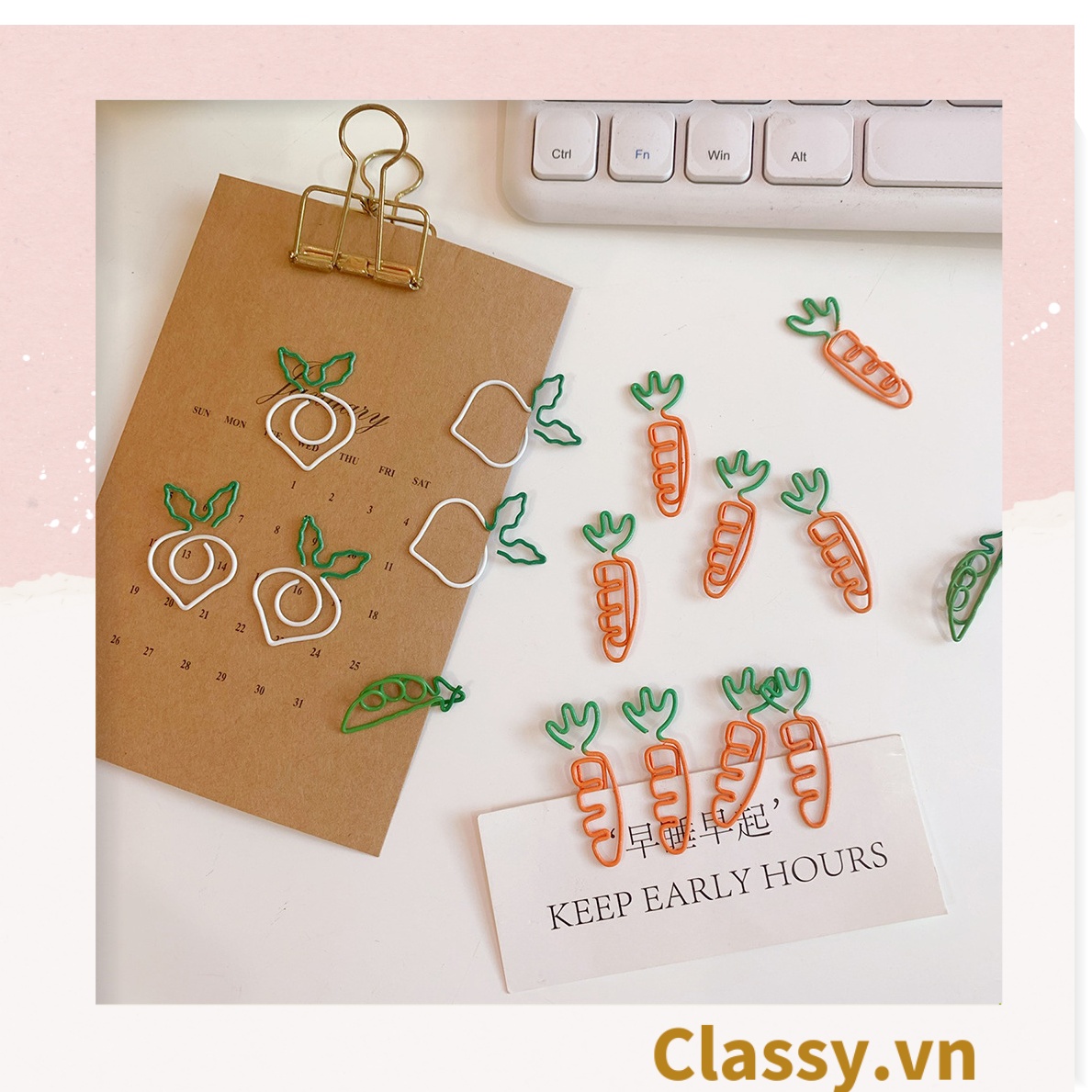 Kẹp giấy hình rau củ cực dễ thương - phù hợp cho học sinh, sinh viên, nhân viên văn phòng - SIZE 10-30MM