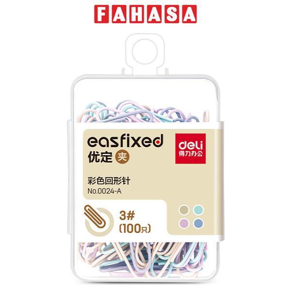 Hộp 100 Ghim Vòng Nhiều Màu - Deli 0024-A