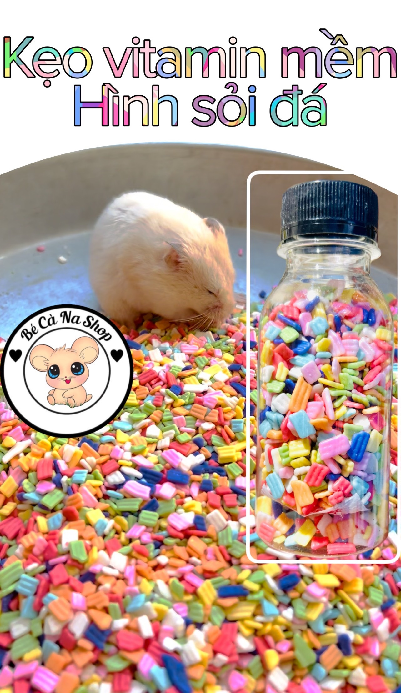 kẹo vitamin mềm hình đá Thức ăn cho hamster thỏ bọ sóc chinchilla...