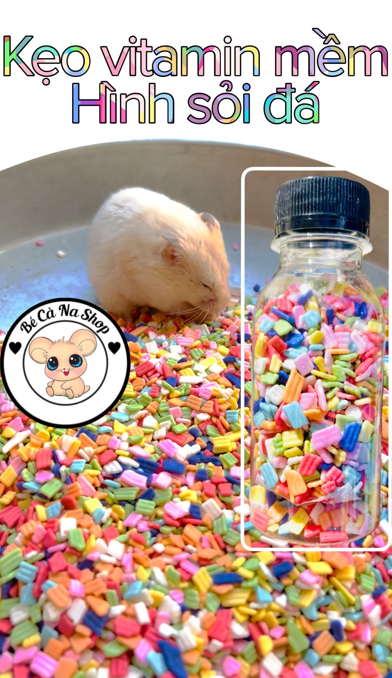 Kẹo vitamin mềm hình đá Thức ăn cho hamster thỏ bọ sóc chinchilla...