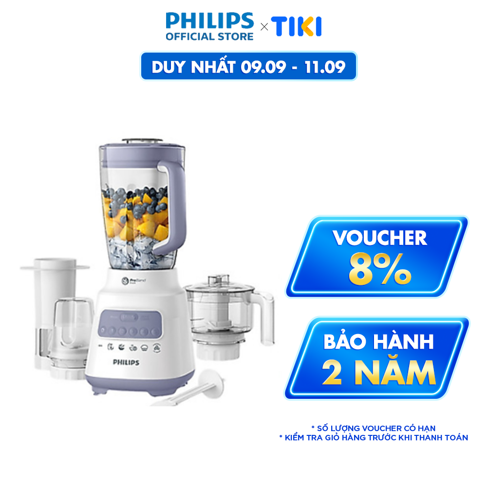 Máy xay sinh tố PHILIPS HR2223 /00 700W full phụ kiện cối nhựa - Hàng Chính Hãng