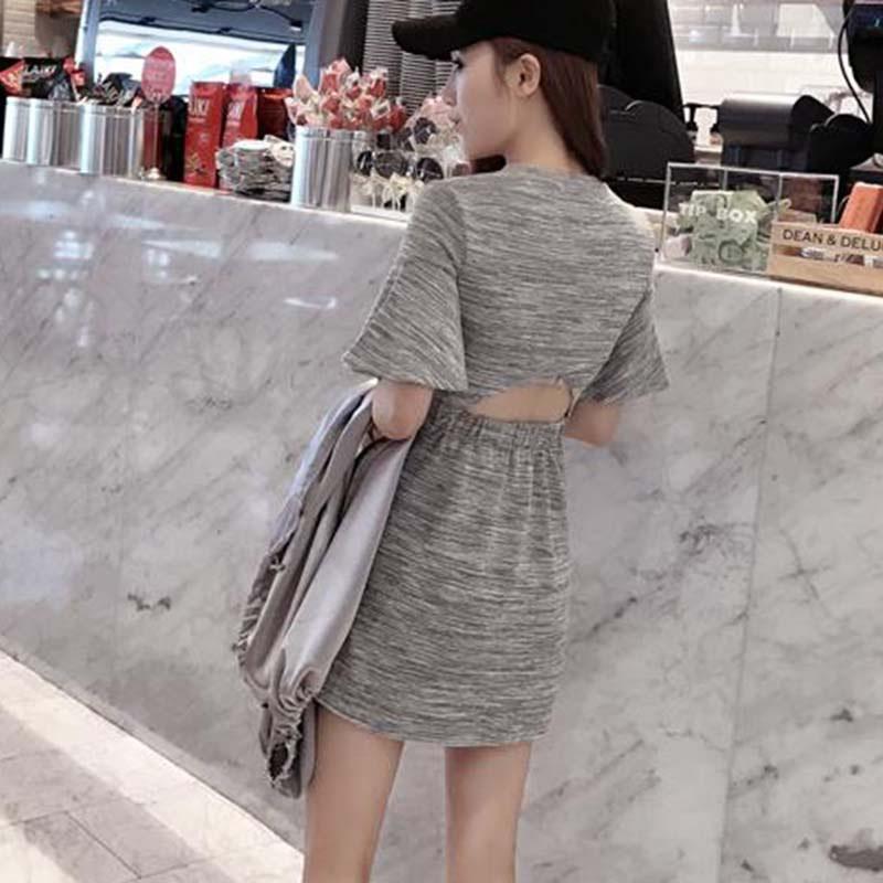 Đầm Body tay ngắn cổ tròn thiết kế thanh lịch cho phái nữ
