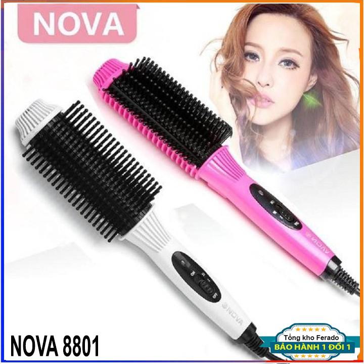 Lược điện NO.VA. đa năng 3 trong 1, làm xoăn ,sấy phồng ,uốn cụp