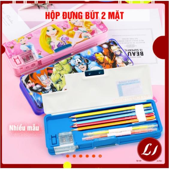 Hộp đựng bút nhựa 2 mặt kèm gọt chì