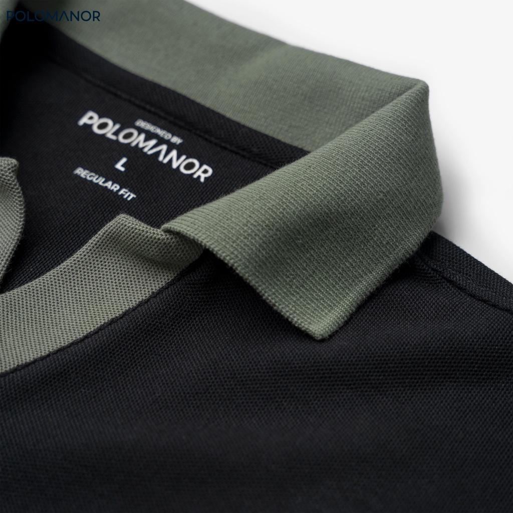 Áo Polo nam phối EVAN vải cá sấu cotton CMC, nam tính, thanh lịch, sang trọng - POLOMANOR