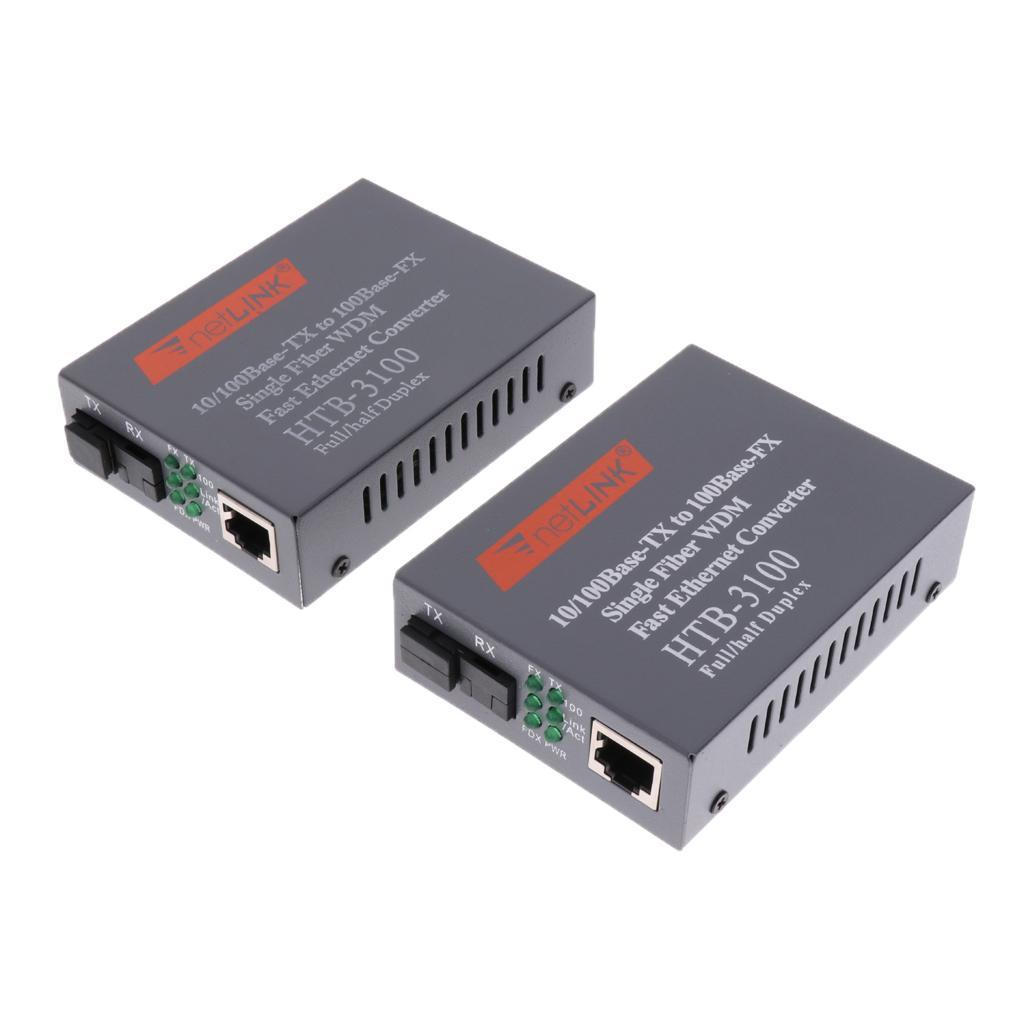 4 Pack Simplex SC Fiber Optic to RJ45 Ethernet Converter