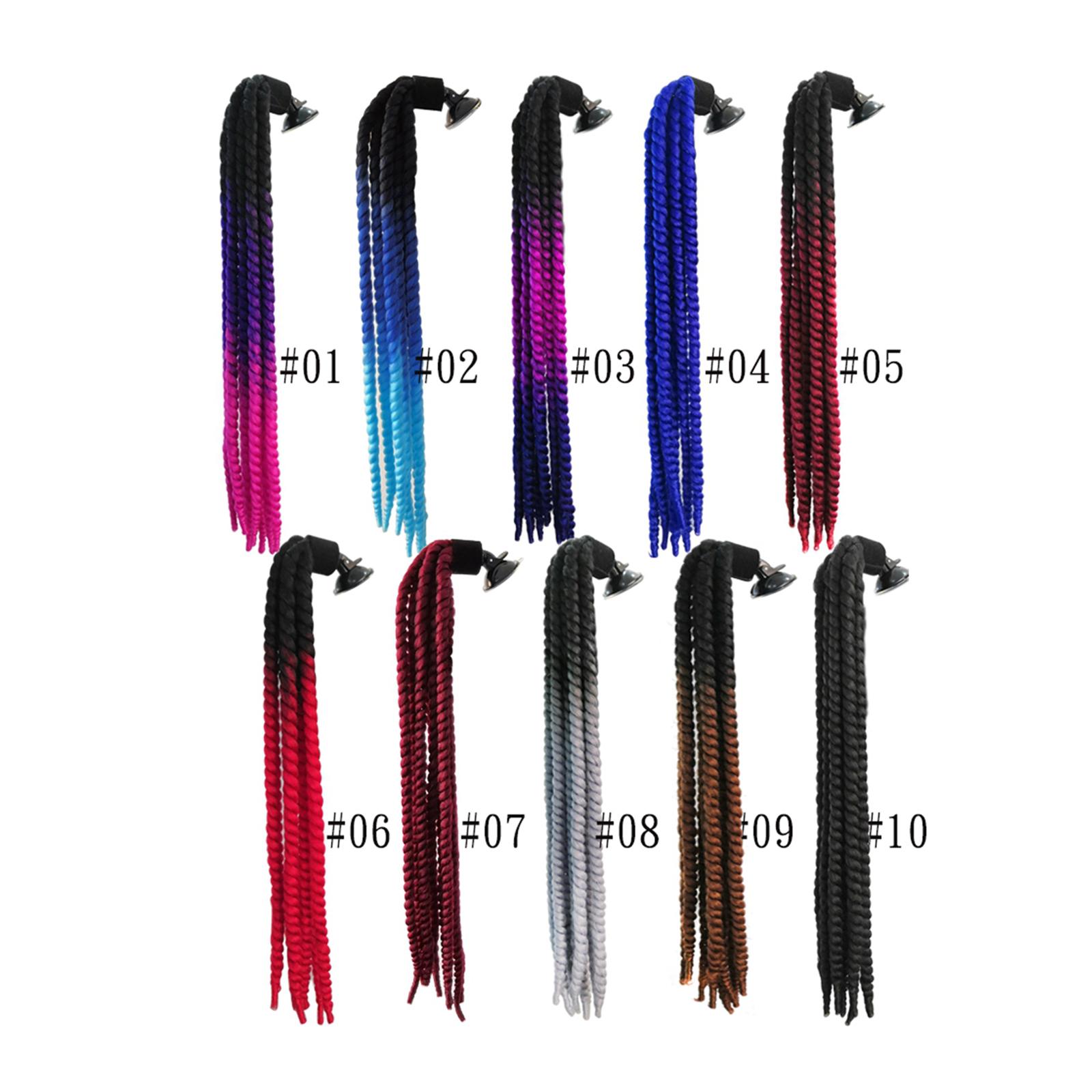 Helmet Pigtails Gradient Ramp Helmet Braids Ponytail Helmet Hair for Motorbike Motorcycle Helmet Braids Hair Tails