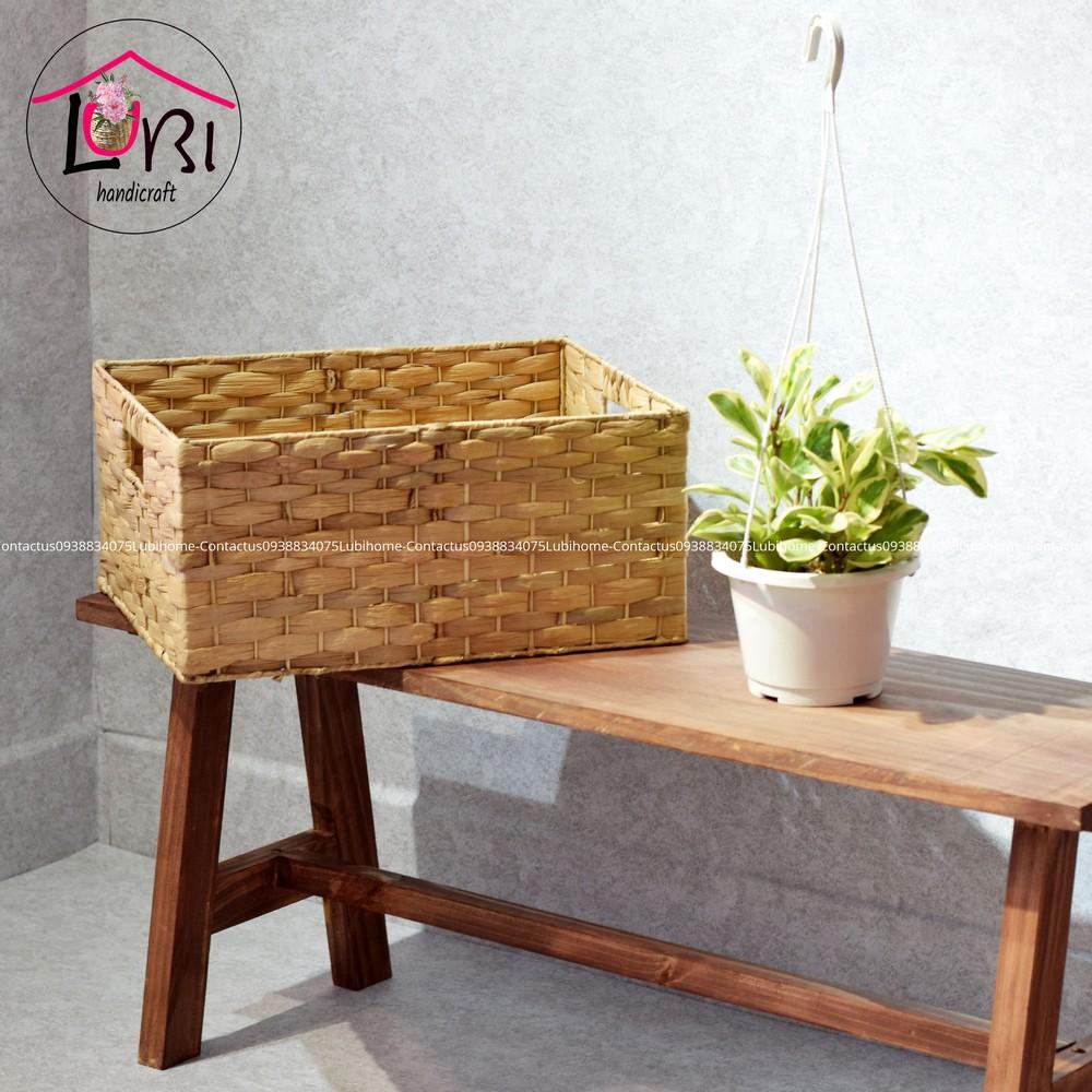 - Sọt đựng đồ lục bình hình chữ nhật đan vuốt dẹt sang trọng - LB073