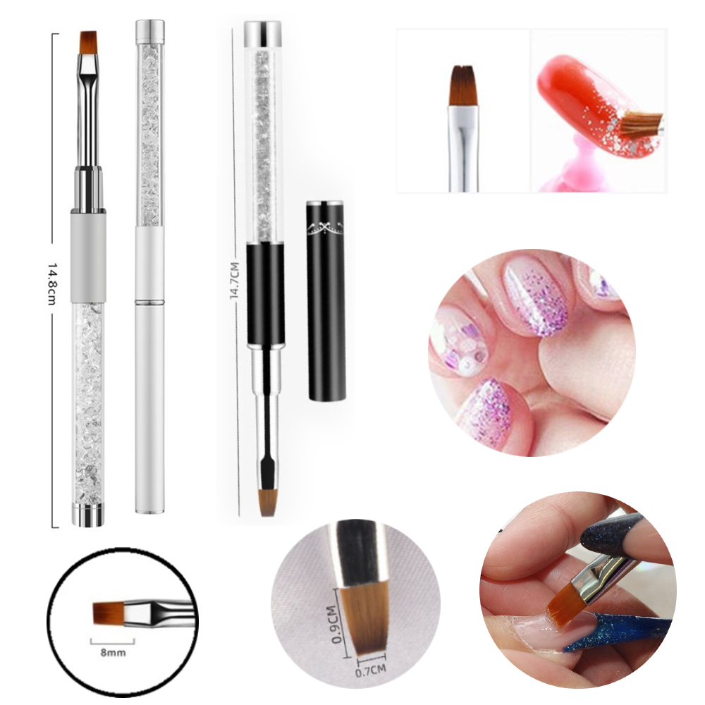 Bút Cọ Bản Cán Đá, Đồ Nghề Chuyên Dụng Khi Đắp Gel Cho Nail, Thiết Kế Nhỏ Gọn, Tùy Chọn Màu Trắng Hoặc Màu Đen Sang Trọng, Dụng Cụ Dễ Dùng Và Thao Tác Giúp Tiết Kiệm Thời Gian Thực Hiện Bộ Móng