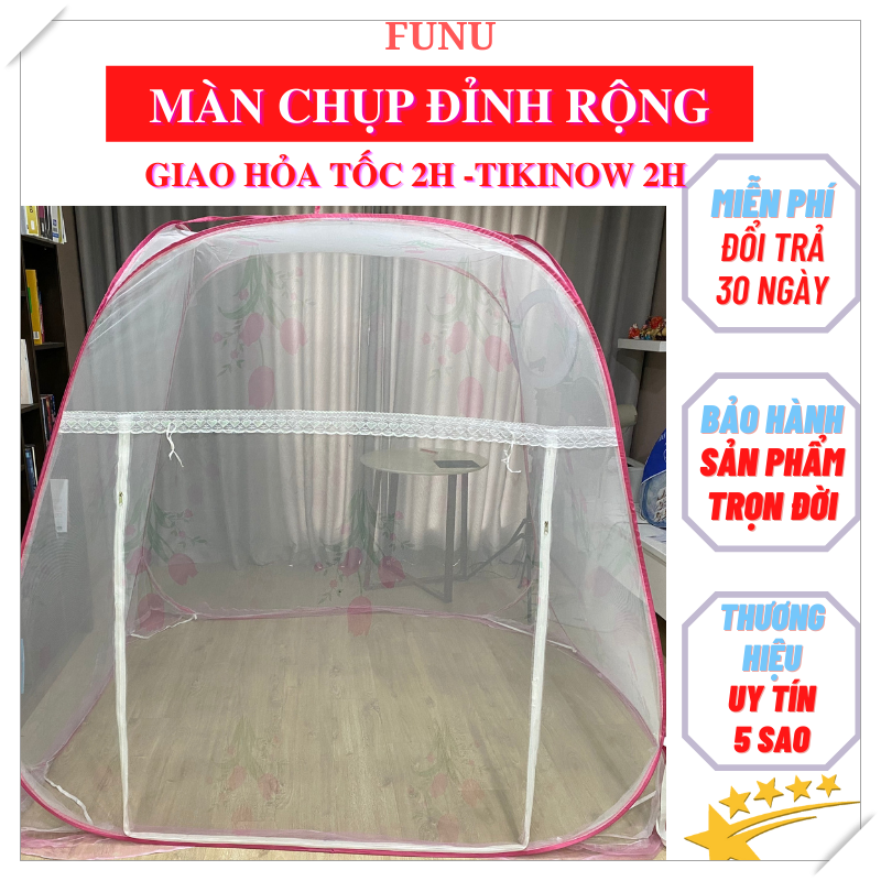 (Mùng) Màn Chụp Tự Bung Chống Muỗi, Côn Trùng Đỉnh Rộng FUNU - Hàng Việt Nam Sản Xuất