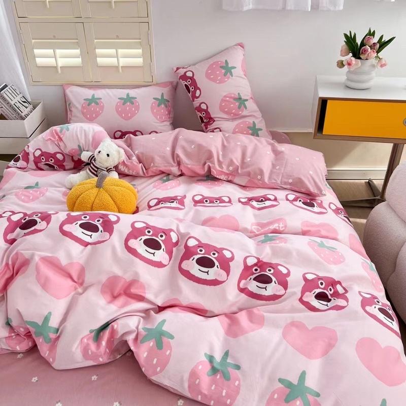 Set Cotton Living Hàng Nhập Khẩu 100% cotton Gấu Đỏ Đáng Yêu