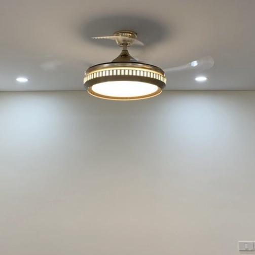 Đèn quạt trần COPAS kiểu dáng Bắc Âu hiện đại cánh cụp cánh xòe,quạt đèn cánh xếp, điều khiển từ xa .