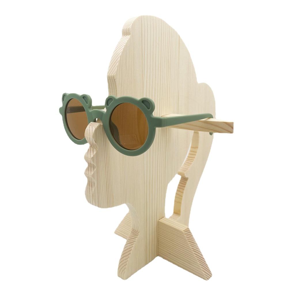 Mới Hoạt Hình Đáng Yêu Kính Mát Trẻ Em Hình Gấu Khung Bé Gái Trẻ Em Kính Chống Nắng Tròn Đường Đánh Bé Trai Mắt Kính Dễ Thương Sắc Thái