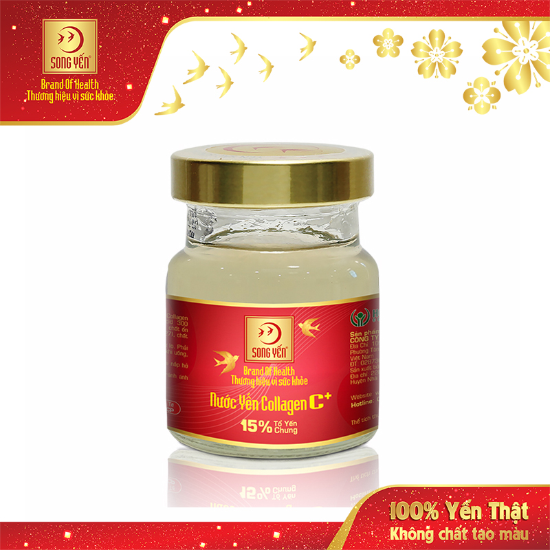 Nước Yến Collagen C+ 15% Song Yến (Lốc 6 Lọ x 70ml)