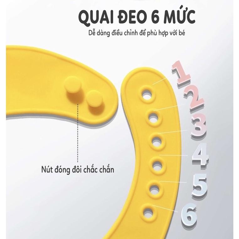 Yếm ăn dặm cho bé, yếm ăn dặm silicon có máng chất liệu an toàn mềm mại có nhiều nấc điều chỉnh tiện lợi