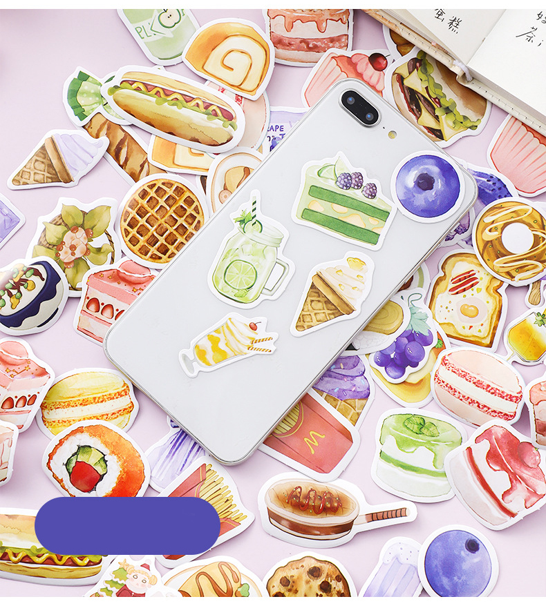 Bộ Sticker 20 miếng dán chủ đề Yammy Food - Gói nhãn dán trang trí sổ tay bullet journal - M145