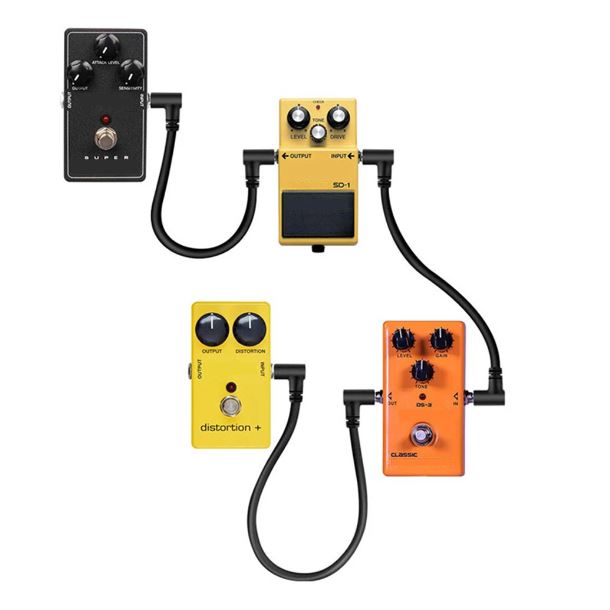 Dây Tín Hiệu - Dây Cáp Phơ / Effect - Dây Nối Guitar Pedal 30cm – Jack 6.35mm Đầu Cong 90°