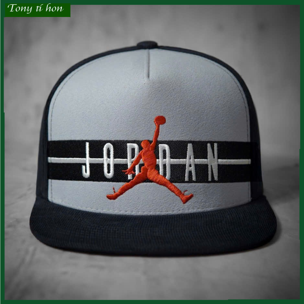 [ Miễn ship / giảm giá ] MŨ NÓN LƯỠI TRAI NAM NỮ SNAPBACK VÀNH PHẲNG JOR.DAN CÁ TÍNH - màu xám đen
