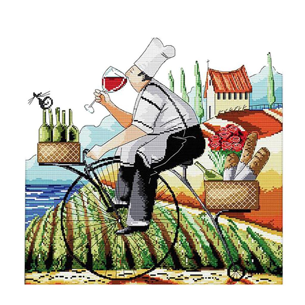 Handmade Stamped Cross Stitch Kits Embroidery Crafts - Drunkard 14CT 43x41cm