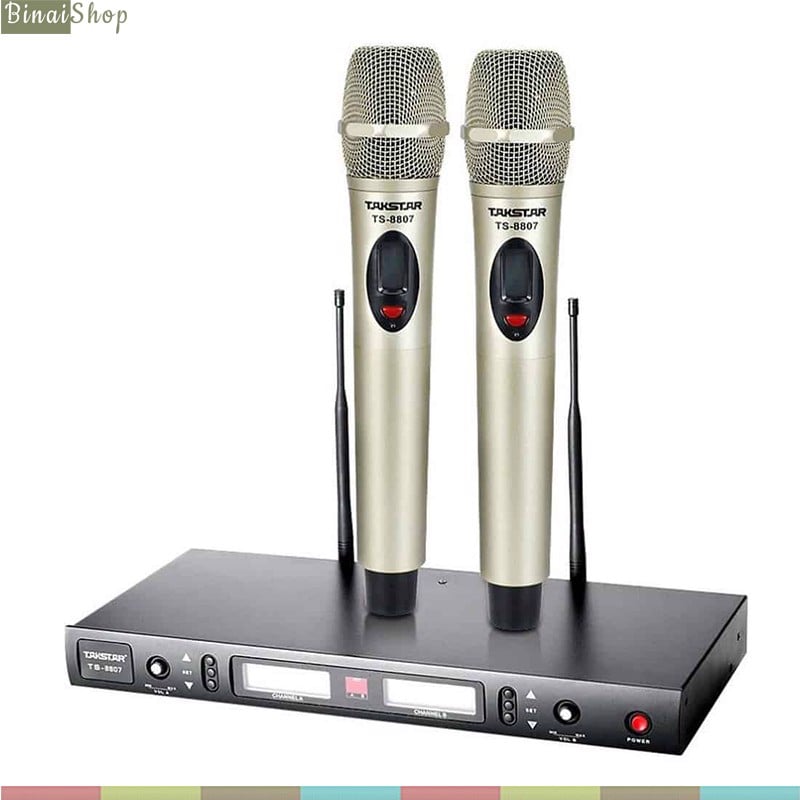 Takstar TS-8807TT / TS-8807HH - Micro Không Dây UHF 2 Kênh Cho Hội Nghị, Giảng Dạy, Phát Thanh- Hàng chính hãng